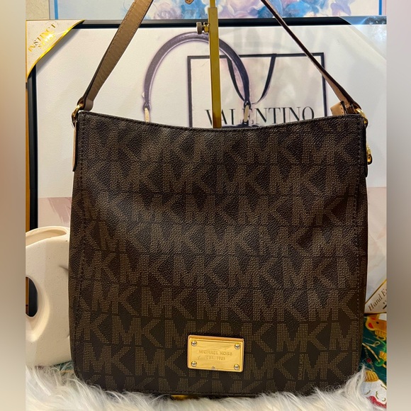 Michael Kors Brown Jet Set Travel Logo Crossbody Messenger Handbag - Picture 1 of 12